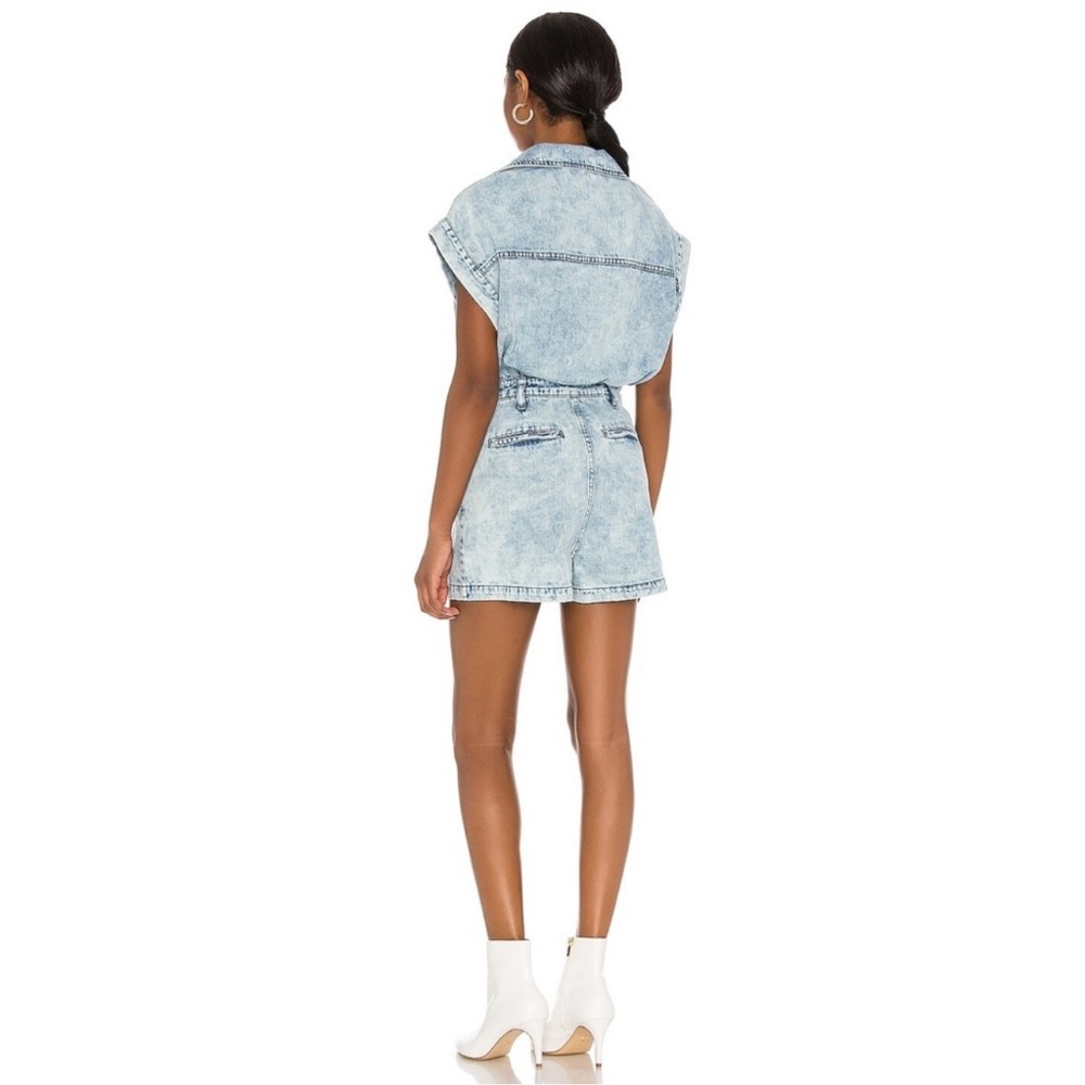 New BLANK NYC Cotton Denim Romper in Head Backstage Blue Sz M - Picture 5 of 15
